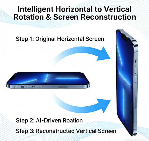 Intelligent Horizontal to Vertical Conversion/Screen Reconstruction
